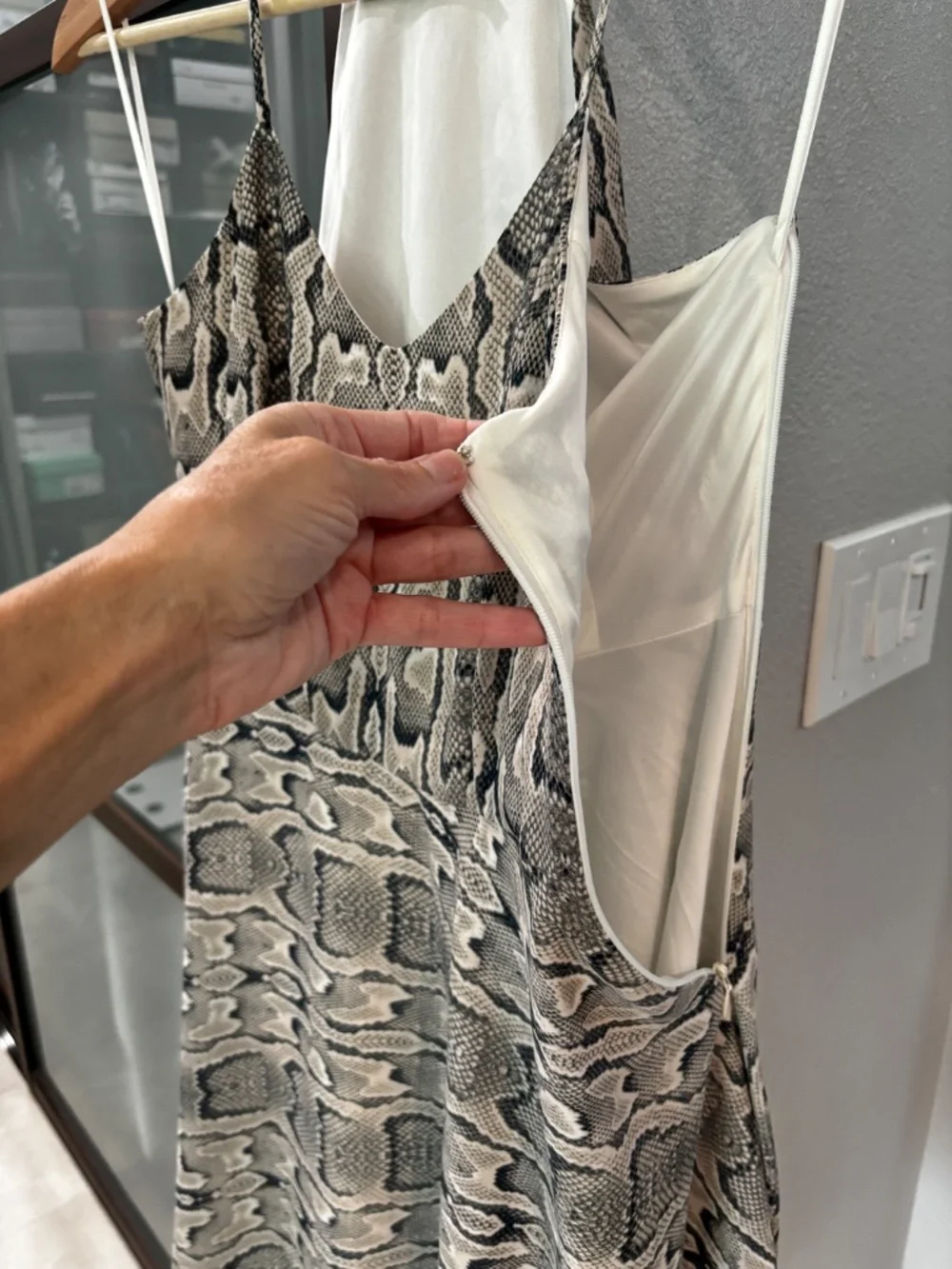 Express Snake Print Halter Fit & Flare Dress - Size 4 - Picture 9 of 11